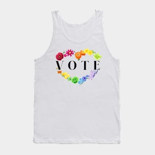 Chic Rainbow Heart Vote! Tank Top